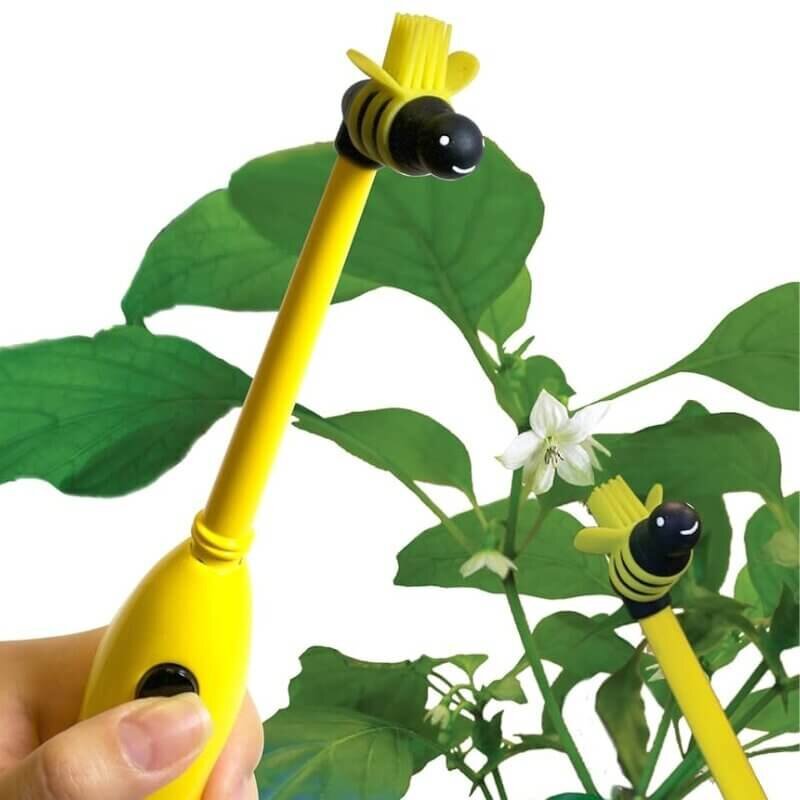 Using a vibration tool to pollinate hydroponic plants