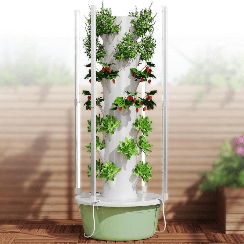 Greenfuturehydro 7-Layer Vertical Hydroponic Tower – 28 Holes for Veggies & Herbs | Private Label
