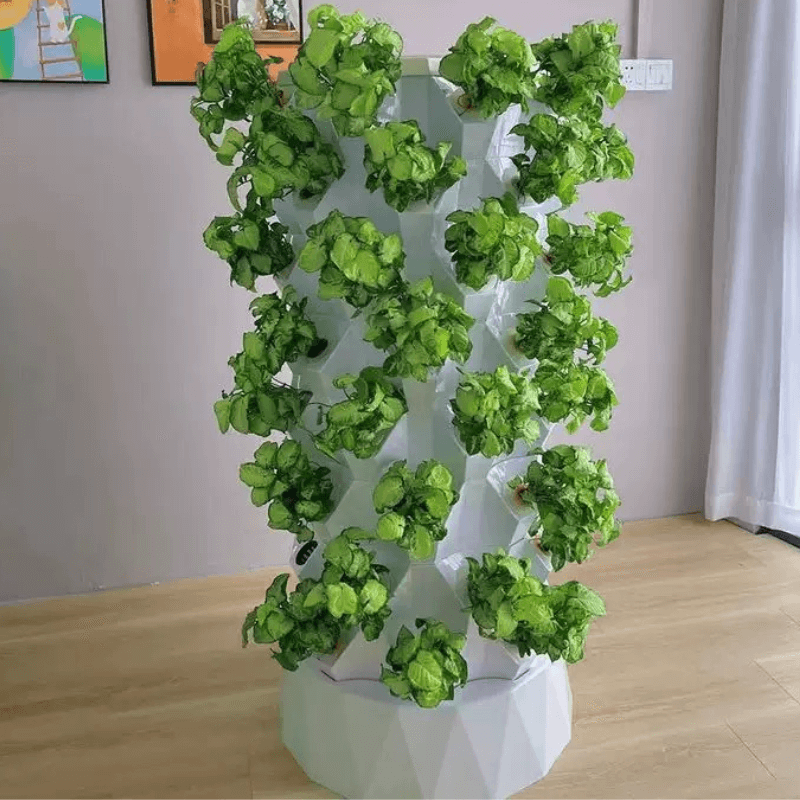 Indoor hydroponic pineapple tower planting display