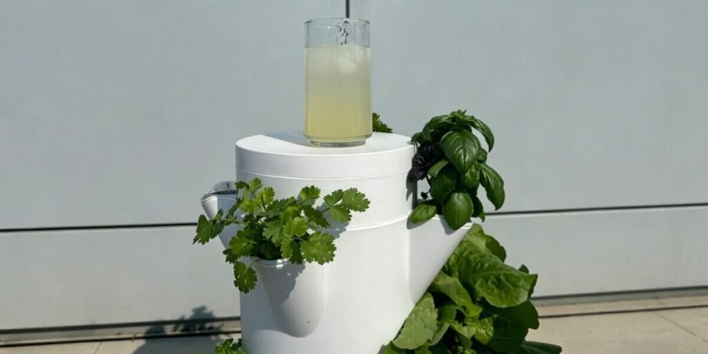 Freshly harvested hydroponic mint leaves