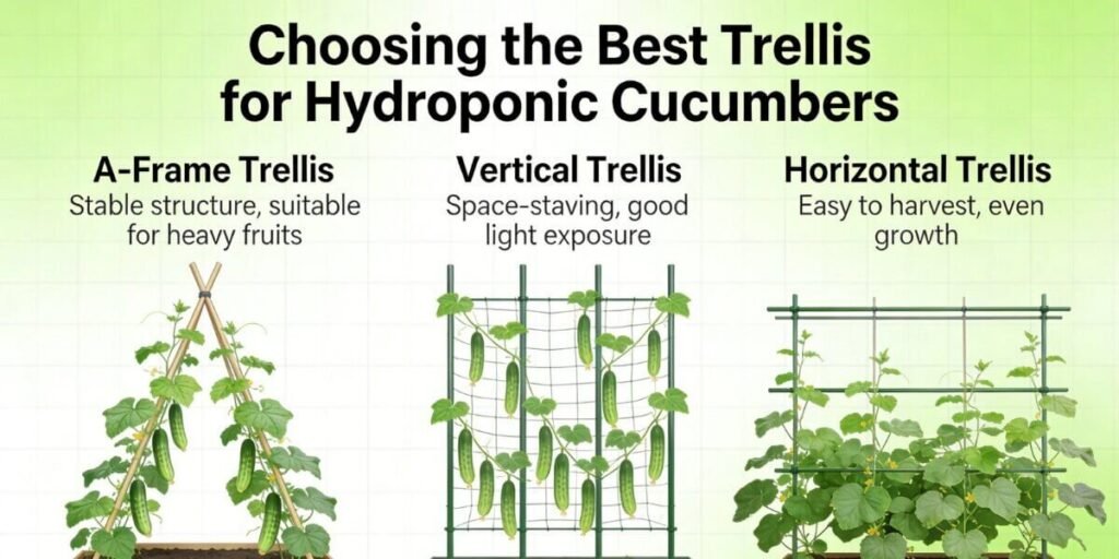 Comparison of different trellis types for hydroponic cucumber plants
