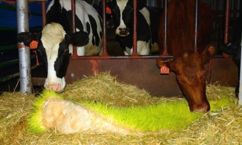Hydroponic fodder fed to cattle