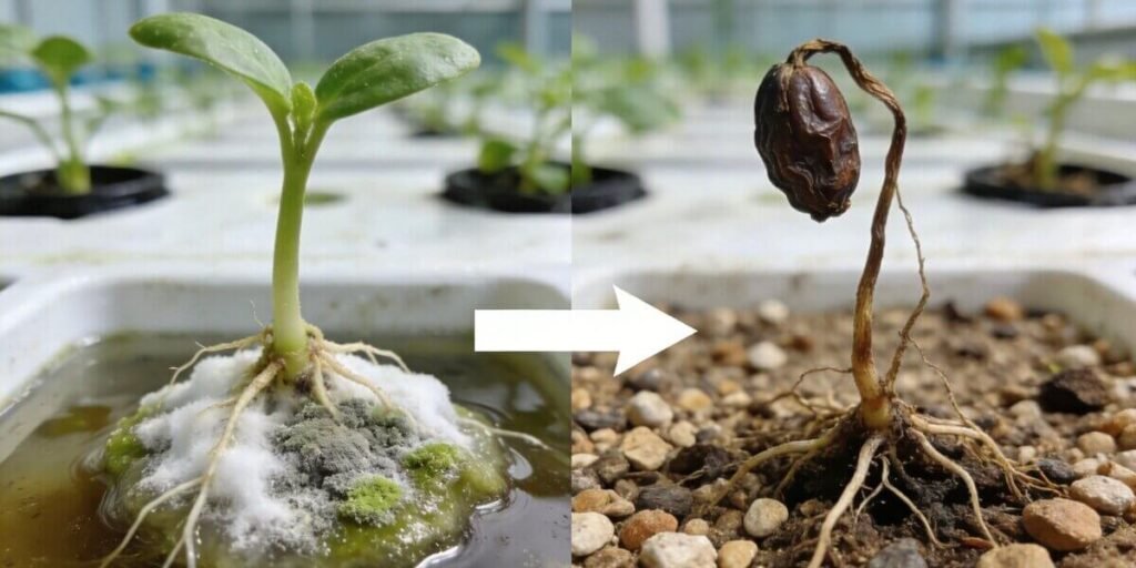 Overwatering or underwatering issues in hydroponic fodder roots