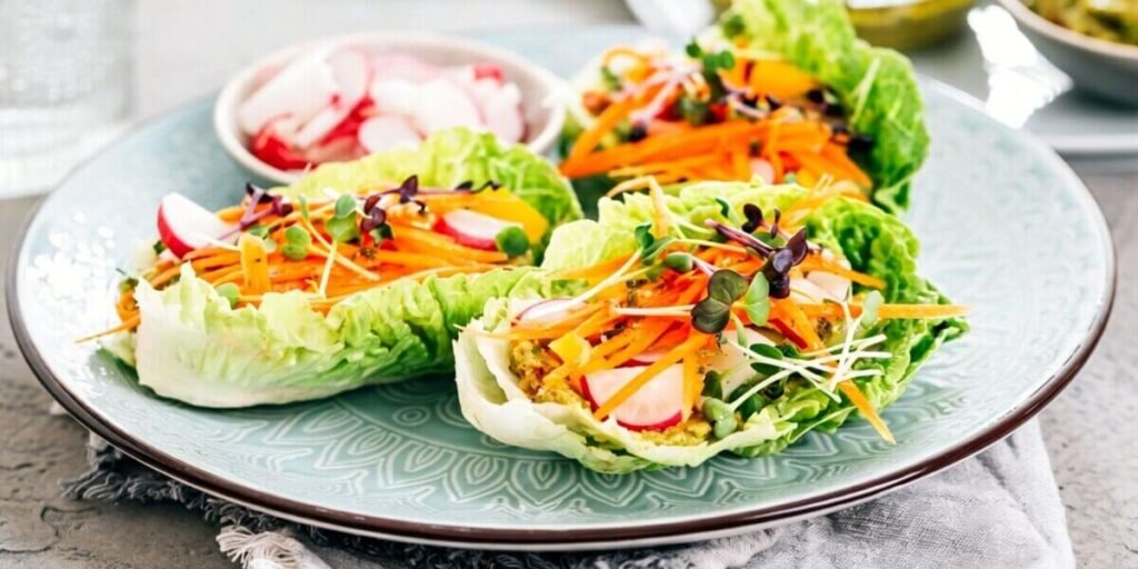 broccoli microgreens sandwich wrap healthy lunch.
