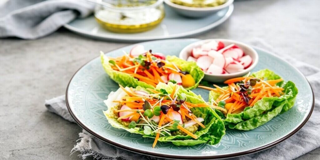 healthy lunch wrap avocado microgreens.