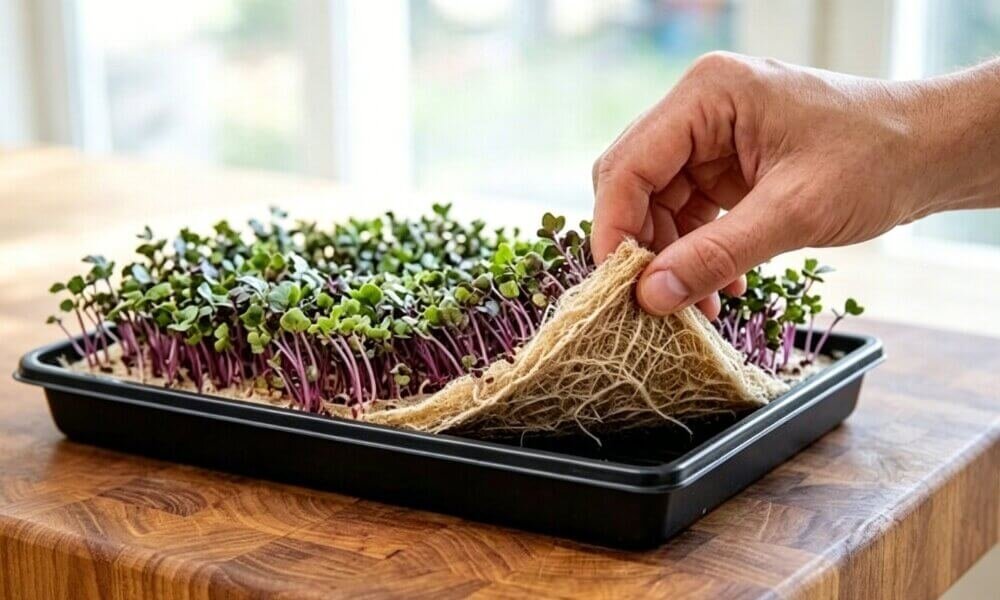 Hemp mats hydroponic growing medium eco friendly seed support.