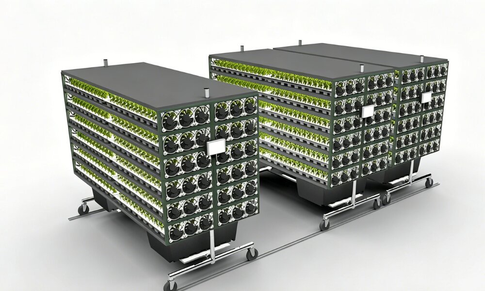Microgreens airflow circulation indoor hydroponic growing.