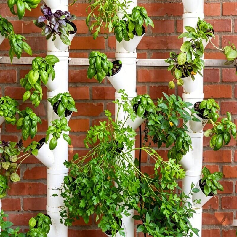 hydroponic tower basil vertical indoor growing
