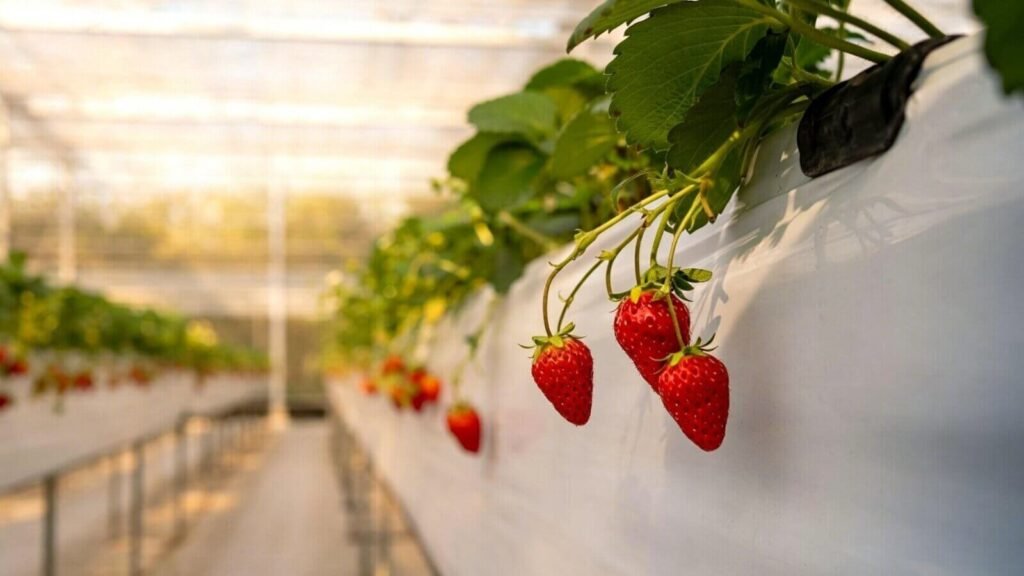 ripe Monterey strawberries showing bright red color and firm texture.